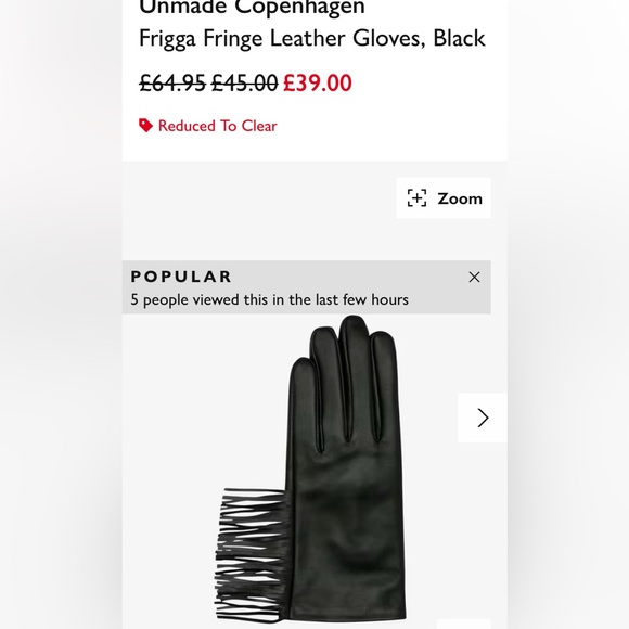 100% leather black gloves with fringes! Size 7 - Picture 10 of 15